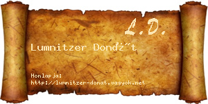 Lumnitzer Donát névjegykártya
